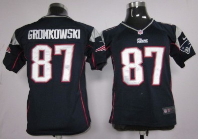 youths Jersey nike New England Patriots 87 Rob Gronkowski Blue Game